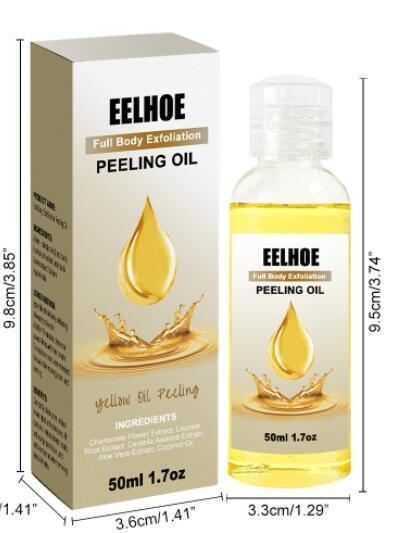 Close-up of Delicate Brightening Body Cleaning Exfoliating Skin Care Oil bottle, highlighting its gentle exfoliation and brightening properties for smooth, radiant skin